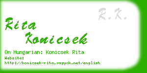 rita konicsek business card